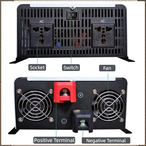 12000W Pure Sine Wave Inverter 12V/24V/48V/96V do 110V/220V, inteligentny wyświetlacz LCD, ochrona przed przeciążeniem dla ciężarówki RV Solar Camping Zużycie zewnętrzne