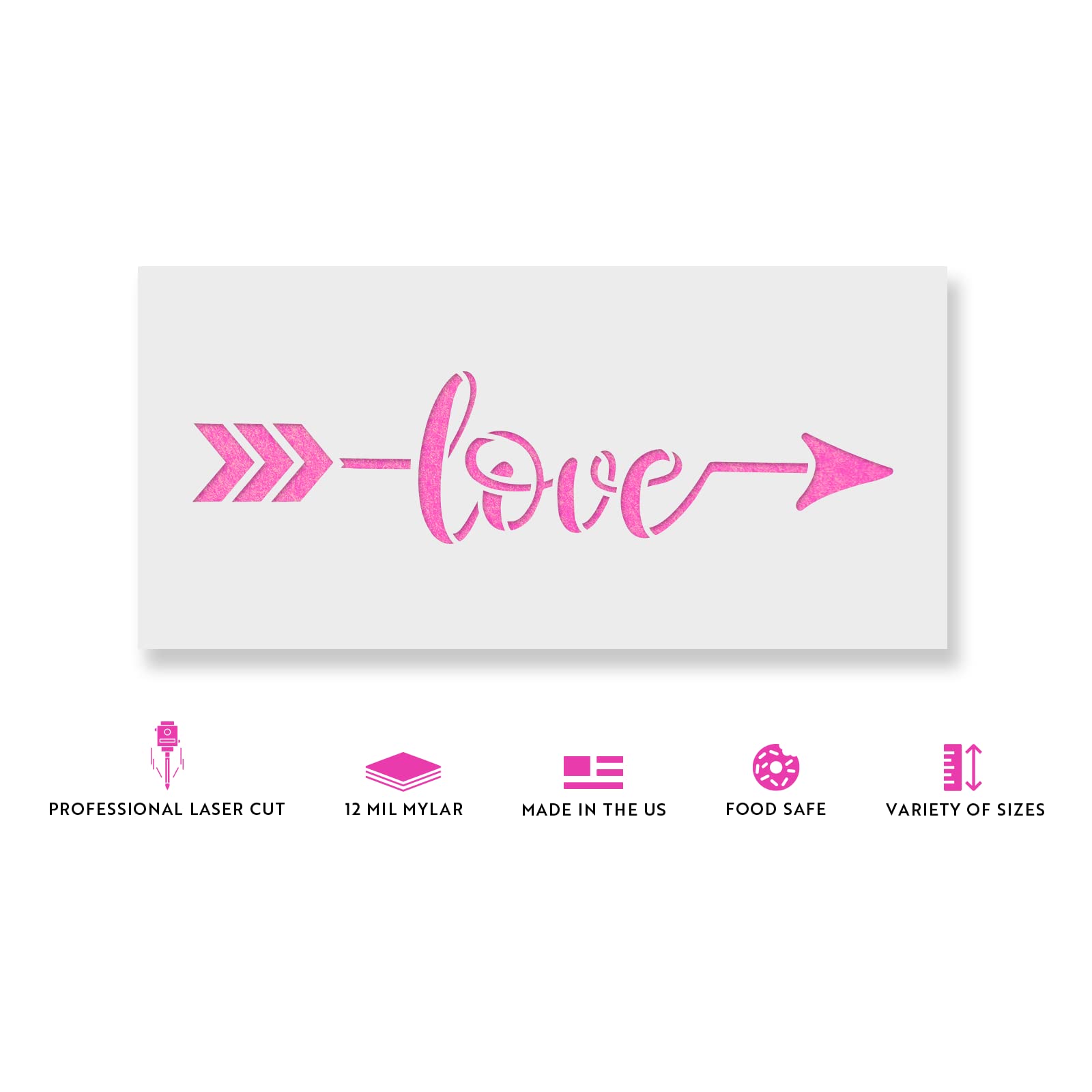 Amazon.co.jp: Love Arrow (ラブアロー) ステンシルテンプレート 壁や  