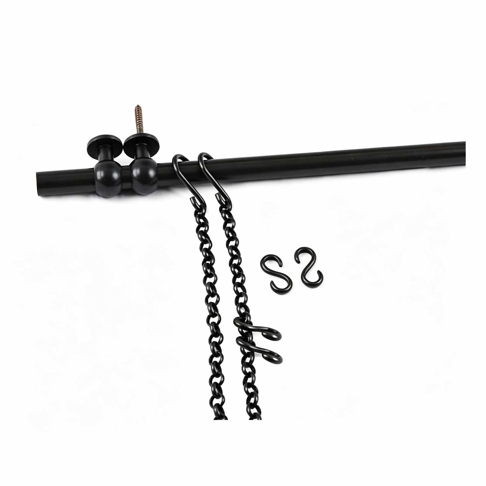 Hanging Picture, Vintage Brass Gallery Picture Hanging Rail System with Chains An Hooks, Classic Gallery Display System for Home Studios(Black,70cm)