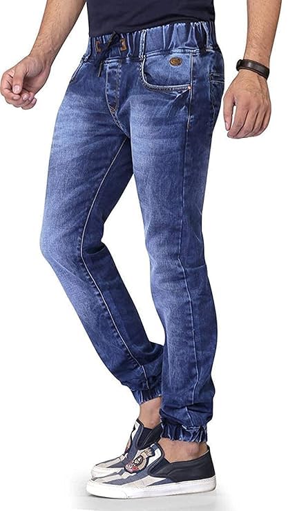 devil Men's Slim Fit Washed Jogger Jeans Stretchable (Blue,Multisize)-picture-23