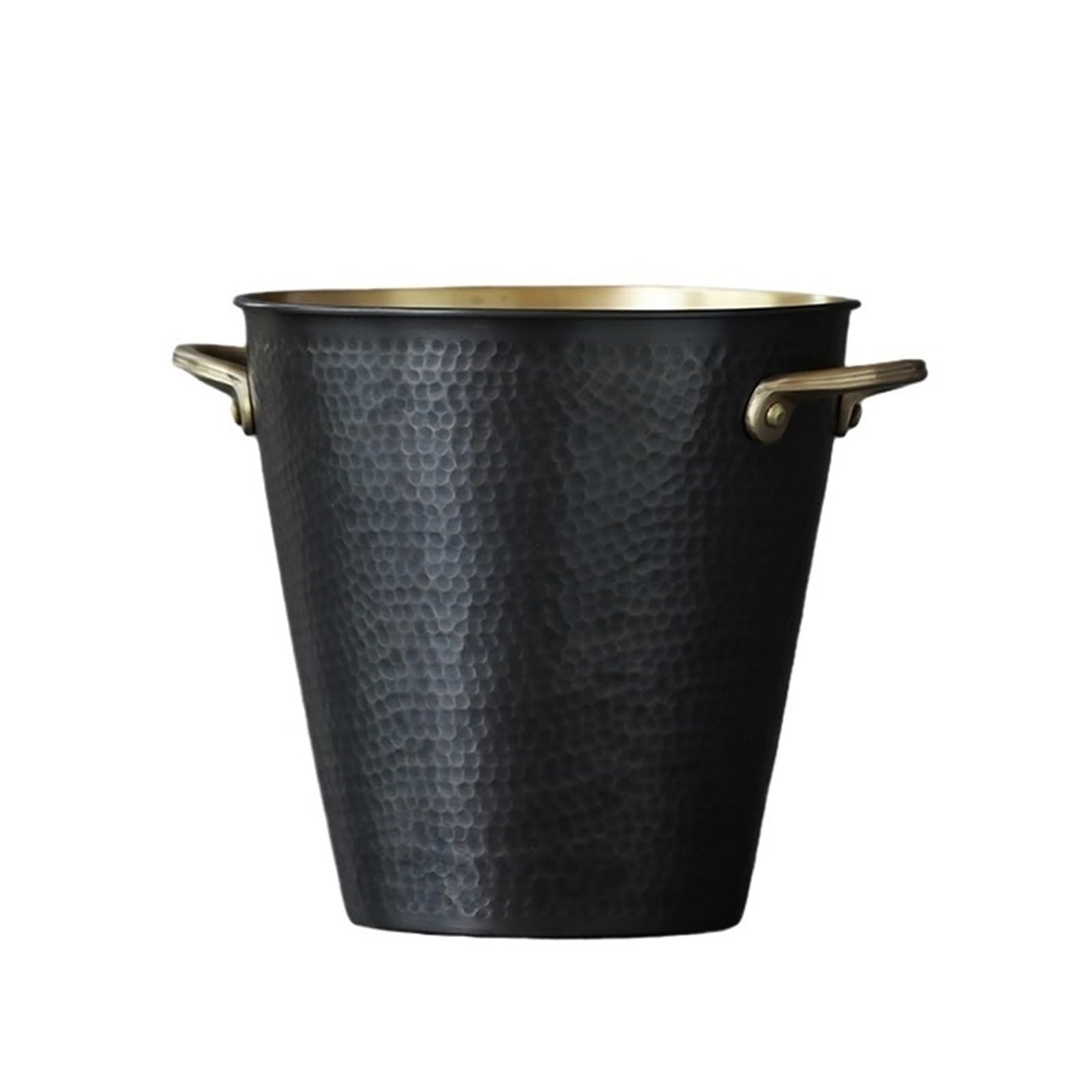 Cubo de Hielo Cubo de Hielo latón Ligero y Lujoso con asa, Ideal for el hogar, como barrica Vino o Mueble Cubo de Hielo frío para Barra(Pequeño)
