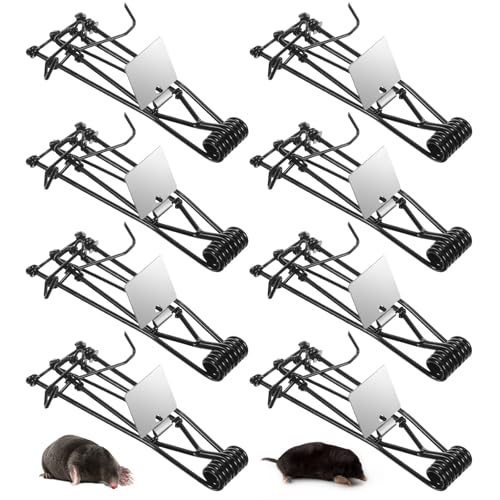 8 Pack Mole Gopher Trap Outdoor Metal Tactical Rat Vole Traps Outdoor Reusable Gopher Killer Keep...