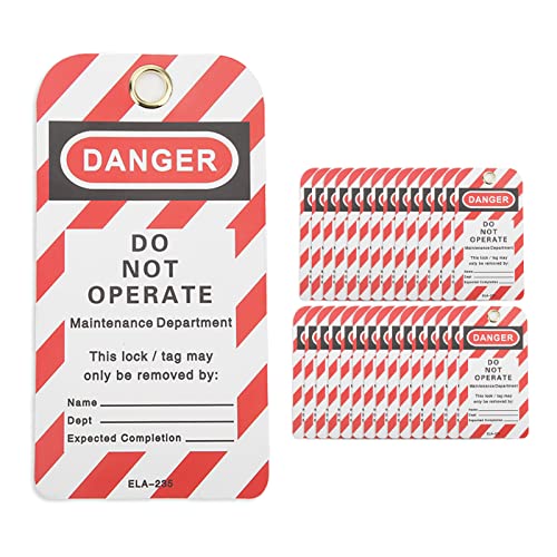 30PCS Lockout Tags, Lockout Tagout Sign Danger Do Not Operate Tags Rewritable Safety Isolation Warning Tags Loto Tags Electrical Lock Off Tags for Industry