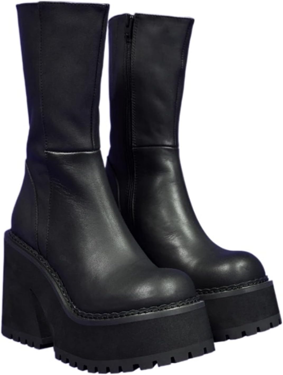 HJUGHPN Heels Women BootsToe Heel Boots for Women leather Shoes Women Black Ankle Boots Winter Shoes Women(2.5 UK)