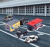 Majorette 8502003001 Pojazd z przyczepą + wyścigówka 4 rodzaje; resorak die cast; auto z przyczepą: 19 cm; wysyłka losowa