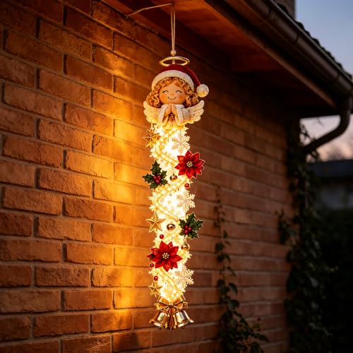 Percha de puerta de Navidad brillante, colgador de puerta de Navidad
