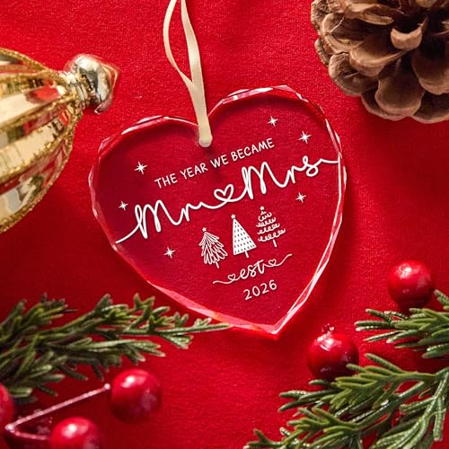 Image of Wedding Gifts for Couples 2026,First Christmas Married Ornament 2026