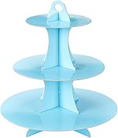 Vista 7 de Soporte para Cupcakes de 3 Niveles, Soporte Porta Pastel, Torre Escalonada DIY para Cupcakes para Exhibiciones de Mesa de Postres, Decoración