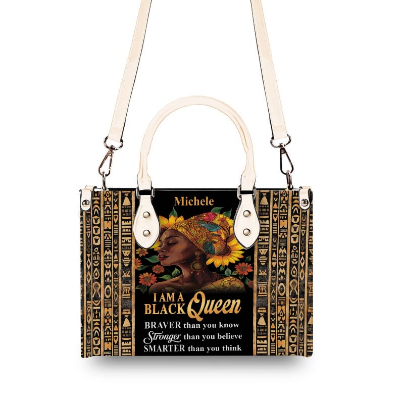 Personalized Leather Handbag For African American, Mother's Day Birthday Christmas Gifts For Women, For Black Women 6