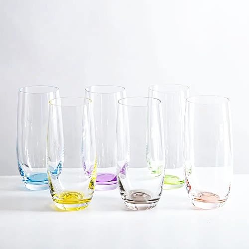 Miniatura 6 de vidrio Decor Multicolor Highball Rainbow Collection – Juego de 6 vasos 11.8oz/11.8 fl oz