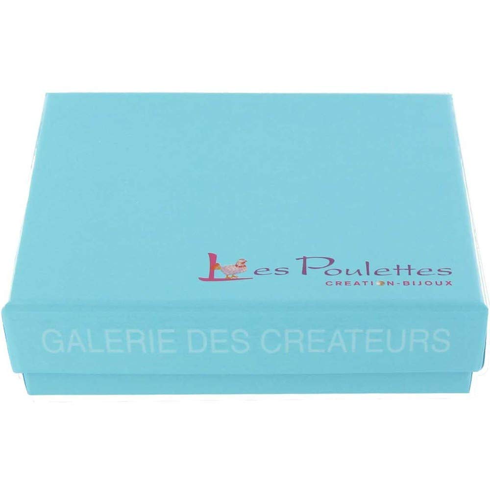 LES POULETTES BIJOUX - Collana in Placcato Oro Medaglia Rotonda Sole Traforato e Mezza Perla Larimar