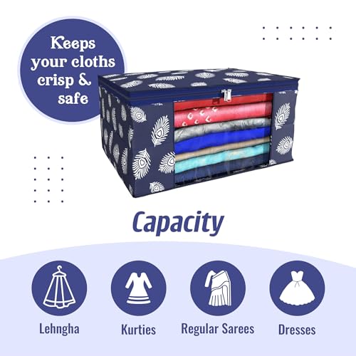 Image of Kuber Industries Saree Covers With Zip|Saree Covers For Storage|Saree Packing Covers For Wedding|Pack of 9 (Black & White)