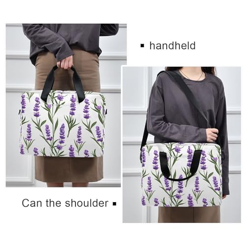 Maletín para portátil con estampado floral lavanda, 13-15.6 pulg miniatura 2