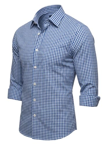 Image of Amazon Brand - INKAST Men's Cotton Checks Formal Shirt | Full Sleeve | Regular Fit | Comfortable Professional Checkered Shirts for Men