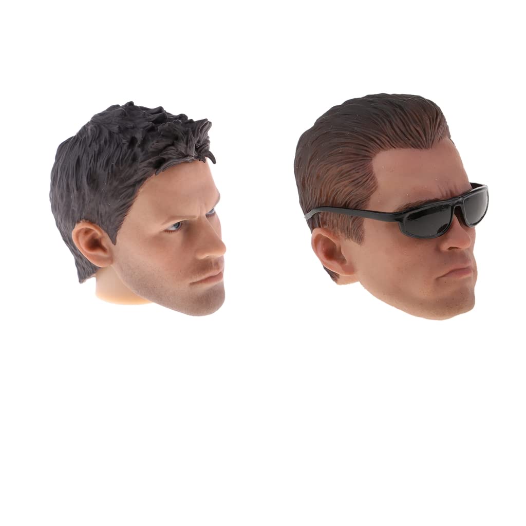Colcolo Cabeza Masculina Esculpida para Figuras de Acción 1/6 Incluye Estructura de Rostro Varonil y Material en PVC Adecuada para Entusiastas, marrón, Tal como se Describe