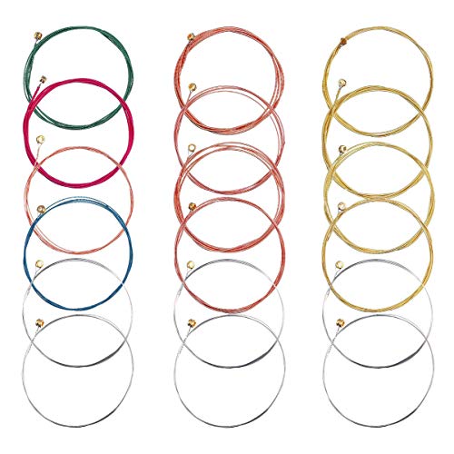 Lot de 3 cordes de rechange pour guitare en acier - Les Beatles, Paul McCartney, John Lennon, RIngo Starr, George Harrison Lot de 3 cordes de rechange pour guitare en acier