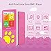 Wiwoo MP3 Player for Kids, Portable Music Player with FM Radio Video Puzzle Games Sleep Timer Voice Recorder E-Book,Bear's Paw Button MP3 Player for Children as a Festival Gift, Pink
