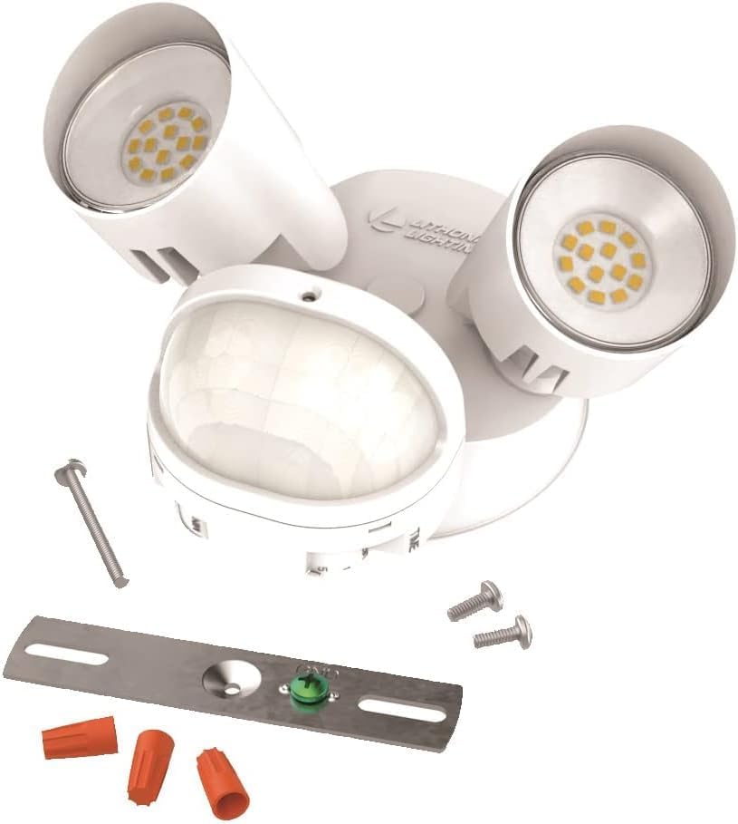 Miniatura 7 de Lithonia Lighting HGX LED 2RH 40K 120 MO WH M2 HomeGuard - Luces de inundación de seguridad, 4000 lúmenes, 2 luces, sensor de fotocélula y detección