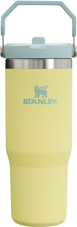 Stanley IceFlow Trinkhalm-Becher mit Griff, 850 ml, Deckel zum Aufklappen und Aufklappen, auslaufsichere Wasserflasche, isolierter Edelstahl, BPA-frei, Pomelo
