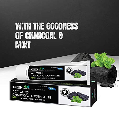 Jagat Activated Charcoal Mint Toothpaste | Fluoride Free Herbal Toothpaste | 100% Natural Teeth Whitening, No Artificial Colors, Bpa Free, Gum Cure, Vegan - Pack Of 3 (3.5Oz X 3) #TOP5