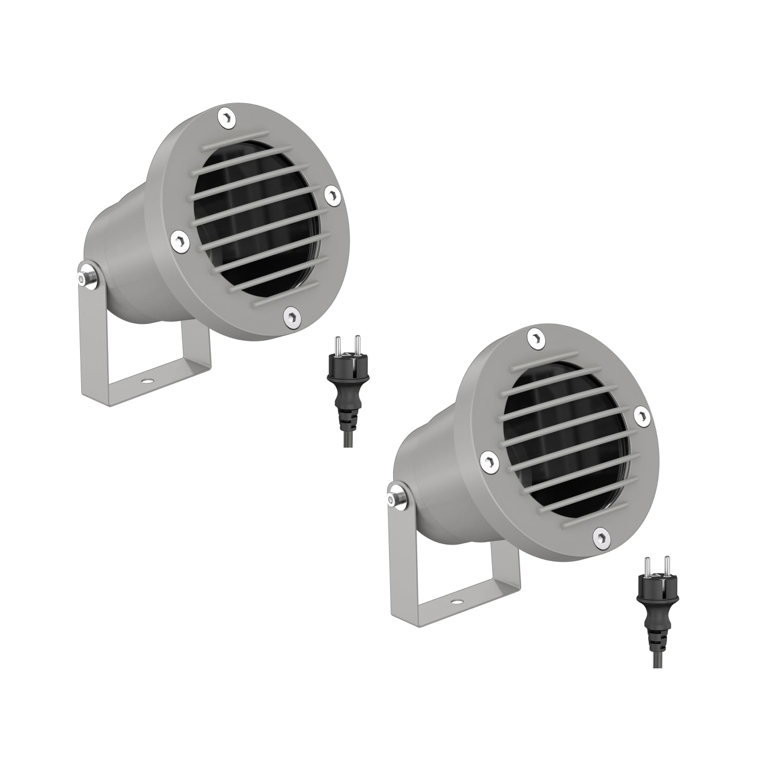 ledscom.de2 garden spotlights DUK, outdoor grill, IP65, plug, grey, 1x GU10 max. 15W