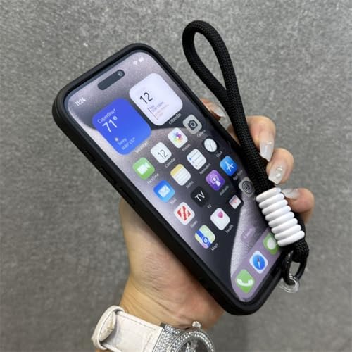 Coque iPhone 15 Pro rouge avec cordon et support magnétique antichoc - 2