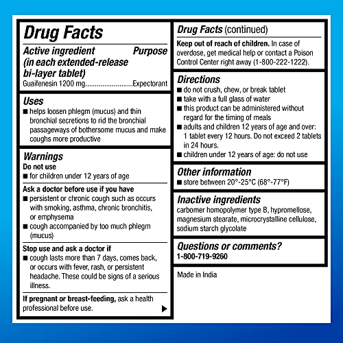Image of Amazon Basic Care Maximum Strength Chest Congestion and Mucus Relief, Guaifenesin Extended-Release Tablets, 1200 mg, 42 Count