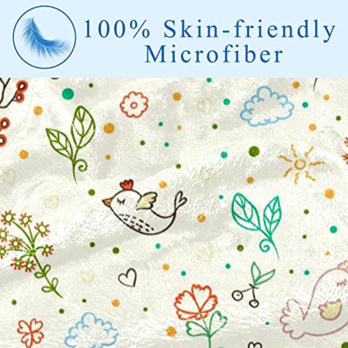 Couverture douce oiseaux et fleurs pour des moments cocooning - 4