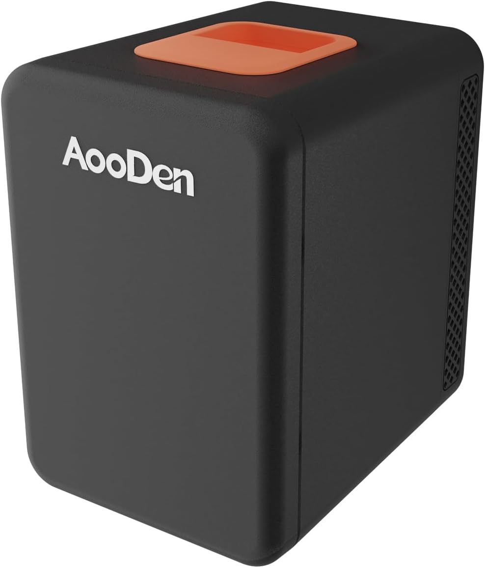 4 Liter/6 Cans Electric Car Cooler and Warmer, Mini Fridge Thermoelectric Iceless Cooler for Skincare,Travel, Car, Dorm Office, Home - 12V/24V DC and 120V AC 5 Quart