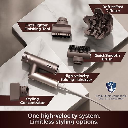 Shark SpeedStyle Pro Flex Professional Performance High-Velocity Hair Dryer System with Scalp Shield & IQ Speed Styling and Drying Suite, Lightweight, Ionic, No Heat Damage, Mocha Silver, HD542 - Image 6