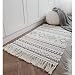 Seavish Cotton Printed Rug, Decorative Grey and Cream Bohemia Kilim Rug Hand Woven Rag Rug Entryway Thin Throw Rug 2x3 for Laundry Room Living Room Dorm