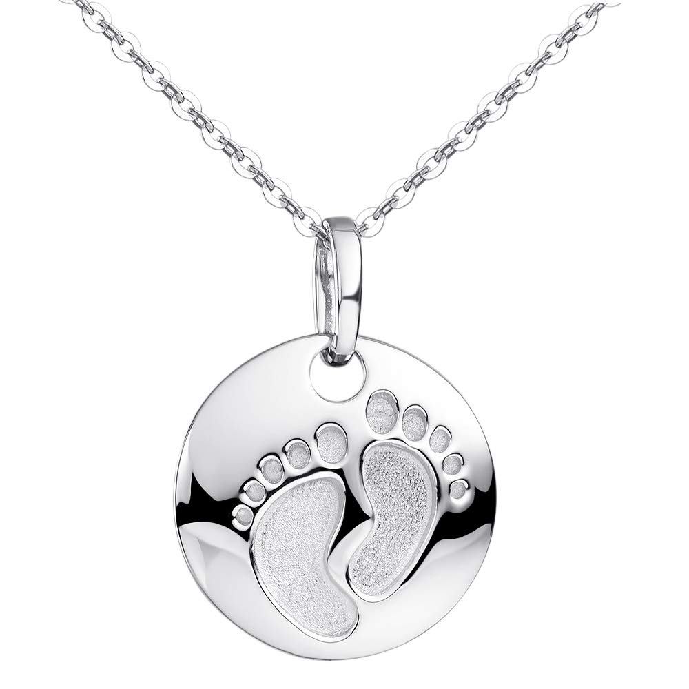 MATERIA by Matthias Wagner Babyfuß Anhänger mit Kette Silber 925 rhodiniert - Geburtsgeschenk