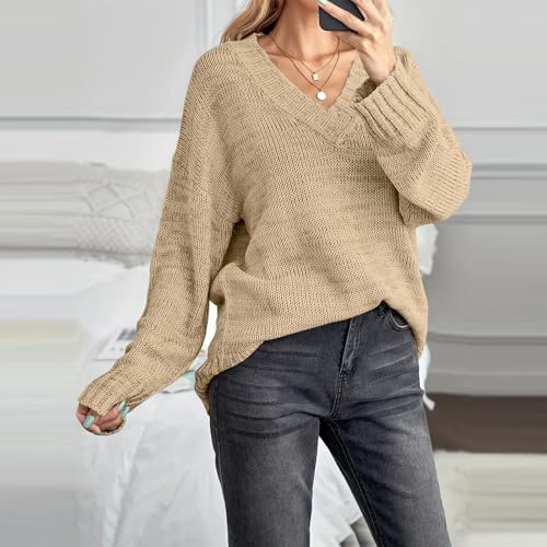 Oversized Sweaters for Women V Neck Long Sleeve Tunic Casual Cute Swearers - image 6