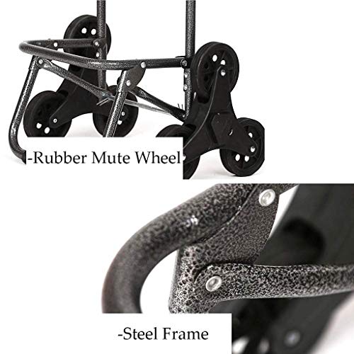 PAKUES-QO Leichte 2,5 Kg Treppensteigen Faltbarer Einkaufstrolley Mit 6 Rädern Faltbarer Stahlrahmen Wäschedienst… – Bild 6