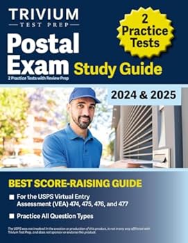 Paperback Postal Exam Study Guide: 2 Practice Tests with Review Prep for the USPS Virtual Entry Assessment (VEA) 474, 475, 476, and 477 Book