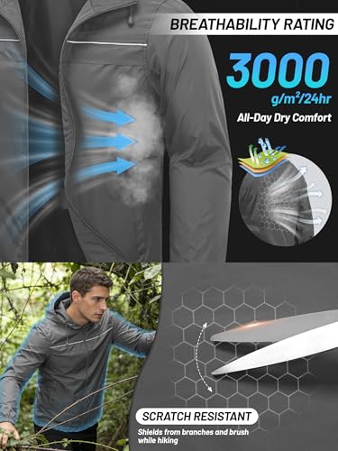 Image of SWISSWELL Mens Rain Jacket & Coats Packable Lightweight Waterproof Rain Shell Hooded for Golf Travel Hiking