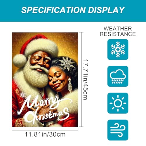 Image of BlissYard Christmas Santa Couple Garden Flag 12x18 Inch Polyester