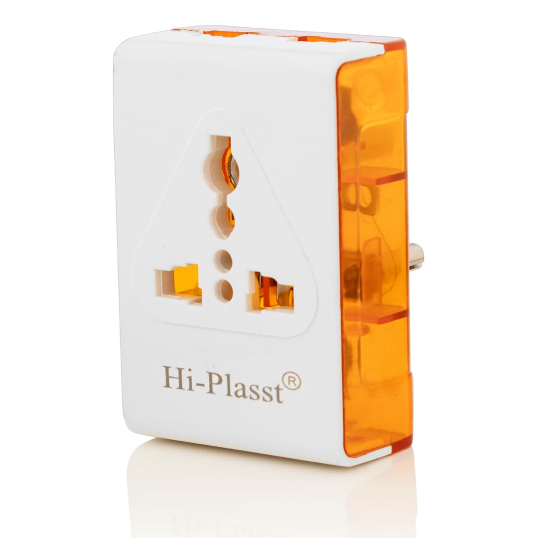 Hi-Plasst 3 Pin Multi Plug Extension Socket & Travel Adapter-6A Universal Multi Plug, White | Portable Socket Adapter-image-22