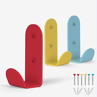 Colourful Heavy-Duty Wall Hooks for Hanging (Set of 3) – Stylish & Stu...