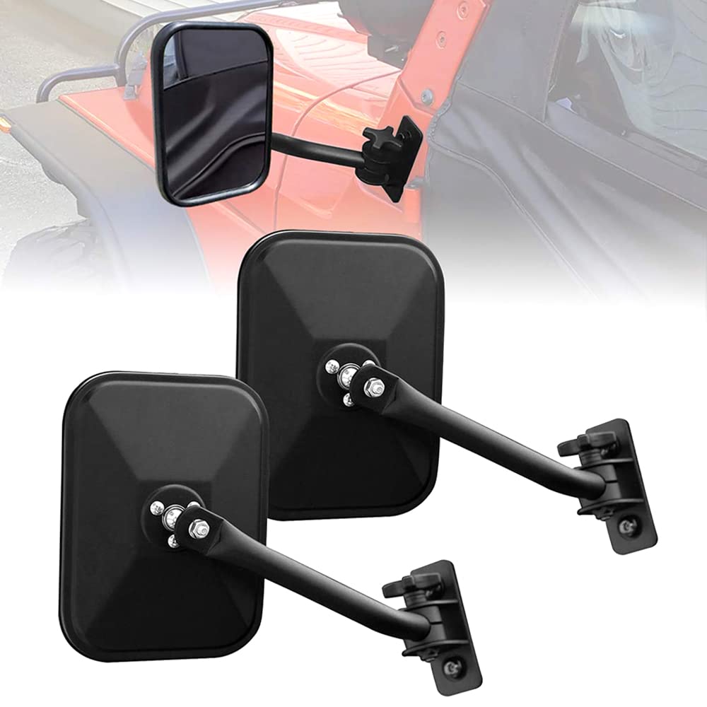 Vista Laterale Mirrori della Porta Fuori Specchio Rettangolari 4x4 Sostituzione Rapida Rilascio Specchio Fuori Strada per