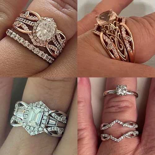 Infinity Ring Enhancer Guard for Engagement Rings 925 Sterling Silver Eternity Ring Wrap Cz Wedding Bands for Women Size 5-102