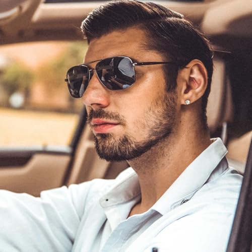 Polarized Aviator Sunglasses–UV Protection, Sleek Metal Frame Sunglasses for Men & Women Driving Sports3