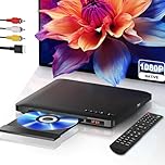 Lettore DVD per TV con uscita HDMI RCA, lettore DVD-CD per tutte le regioni con scalatura, HD 1080P, ingresso USBA, sistema NTSC/PAL integrato. Sistema, cavo HDMI e adattatore in dotazione