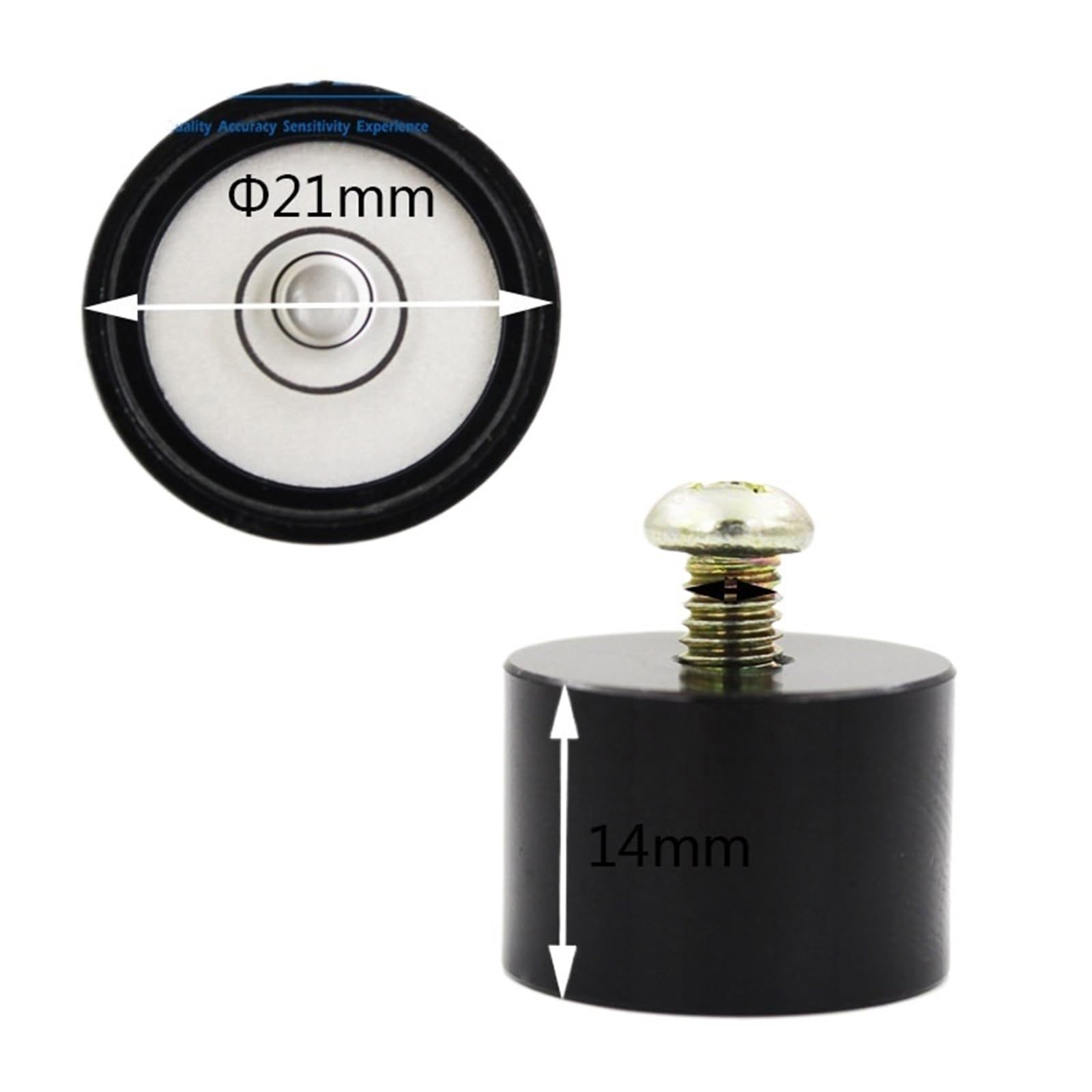 Bulle de niveau à bulle universelle ronde avec trou de vis unique for règle en acier TB Invar 1 pièce