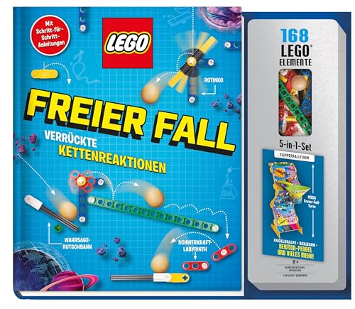 LEGO® Freier Fall: Verrückte Kettenreaktionen: Buch mit Bauanleitungen (64 Seiten) + 168 LEGO® Elemente + 6 Holzkugel + 6 kartonierte Bögen mit ... + 3 Papierbögen mit vorgestanzen Teilen