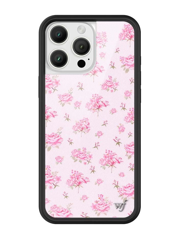Image of Wildflower Cases - Compatible with iPhone 16 Pro Max | Protective Black Bumper, 6.5ft Drop Test Certified, Women Owned Small Business | Forget Me Not Floral Pink