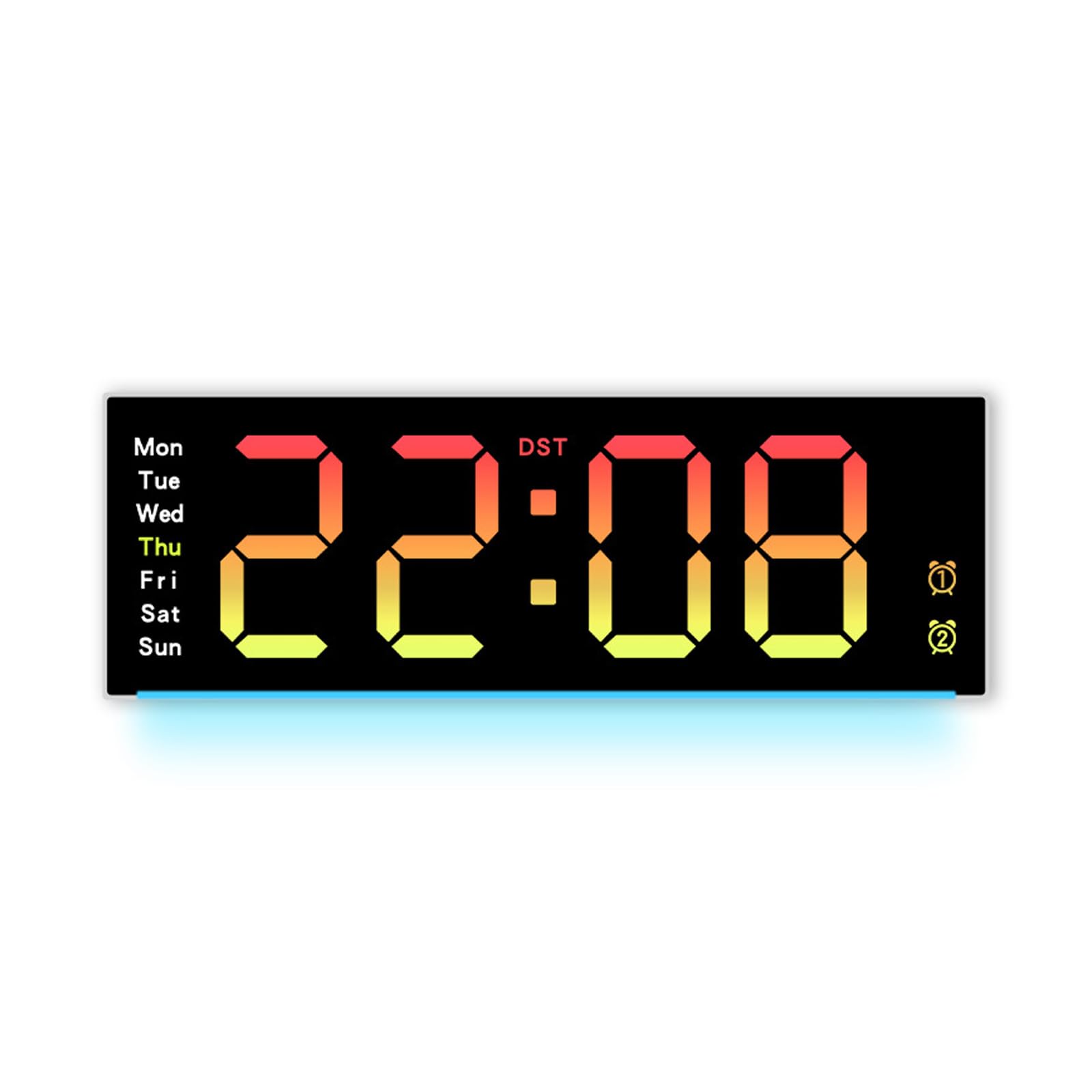 Buxuaaaa Ambiences Light Clock Multifunctional Time Display Room Thermometers Hygrometer Simple Designs ABS Materials Touch Control Alarm Clock