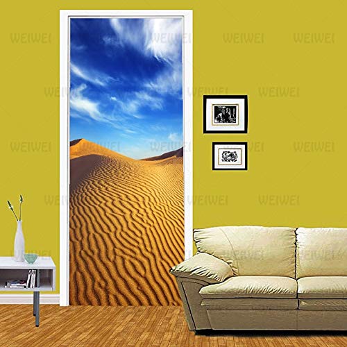 MJHG Creative 3D Door Sticker Bridge &horse Self-adhesive Wallpaper On The Door DIY Decoration Waterproof Poster For The Bedroom 77x200cm 11