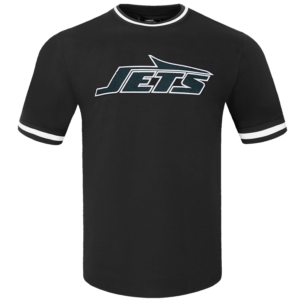 Pro Standard Mens NFL New York Jets Classic Chenille Short Sleeve Tee Black 2XL