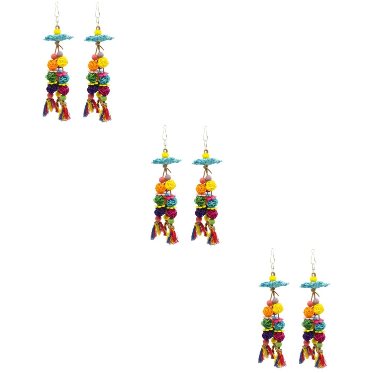 BESPORTBLE 6stücke Papageien-Spielzeug Aus Rattan Mit Hängeschaukel Und Bissball Für Kleine Vögel Fördert Spiel Und Bewegung Sicheres Material Für Wellensittiche Und Nymphensittiche